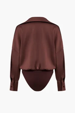 MICAS Bodysuits-Patchwork Satin Bodysuit