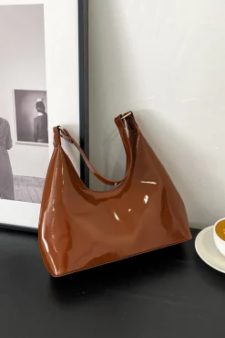 MICAS Bags|Accessories-Patent Leather Shoulder Handheld Bag