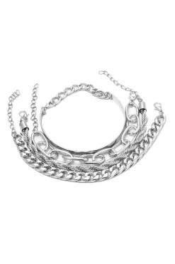 MICAS Bracelets|Accessories-4pc Cuban Chain Link Bracelet Set