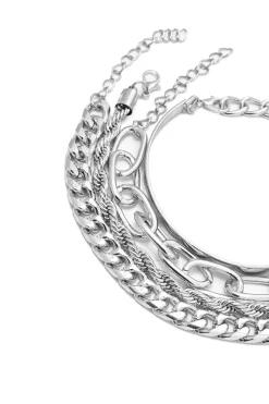 MICAS Bracelets|Accessories-4pc Cuban Chain Link Bracelet Set