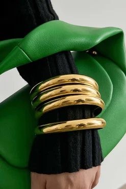 MICAS Bracelets|Accessories-4pc Smooth Simple Shape Bracelet Set GOLD