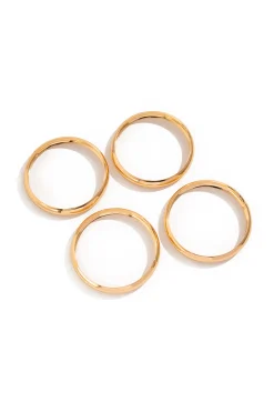 MICAS Bracelets|Accessories-4pc Smooth Simple Shape Bracelet Set GOLD