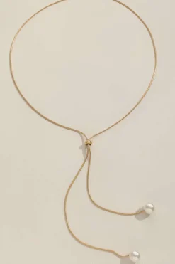 MICAS Necklaces|Accessories-Pearl Adjustable Necklace GOLD