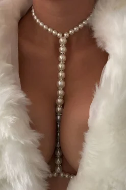 MICAS Accessories-Pearl Body Chain IVORY