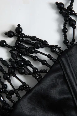 MICAS Midi Dresses-Pearl Braided Eyelet Corset Midi Dress