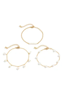 MICAS Accessories-Pearl Chain Anklet PURE GOLD