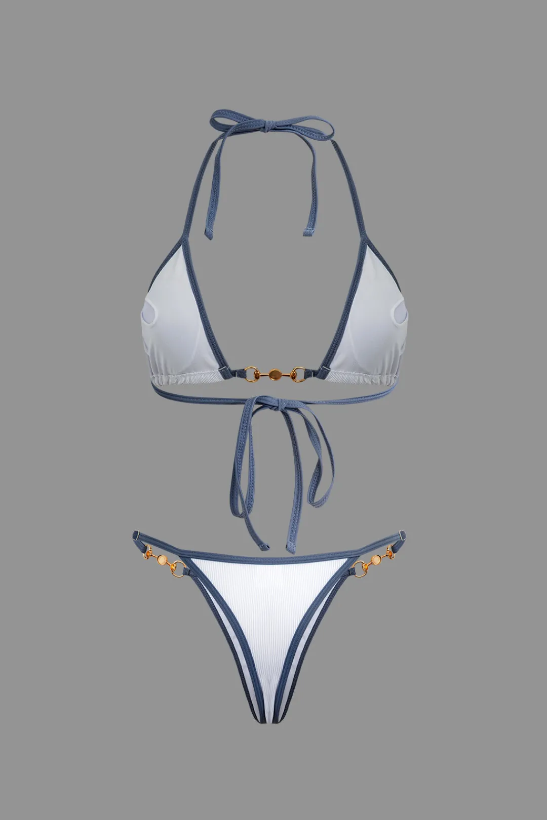 MICAS Swimwear|Vacation Sets-Pearl Detail Halter 2-piece Bikini Set