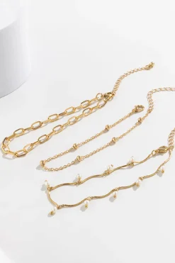MICAS Accessories-Pearl Layer Anklet PURE GOLD