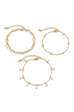 MICAS Accessories-Pearl Layer Anklet PURE GOLD