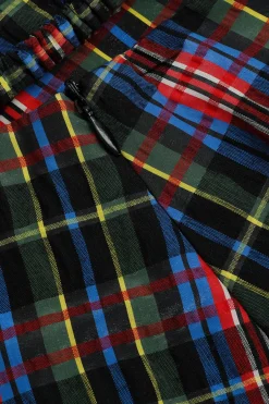 MICAS Skirts-Plaid Cut Out Waist Midi Skirt BRICK