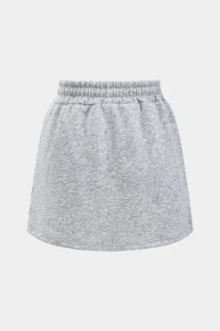 MICAS Skirt Sets-Plaid Print Patchwork Top And Drawstring Skirt Set LIGHT GRAY