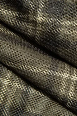 MICAS Skirts-Plaid Print Tie Front Mini Skirt COFFEE