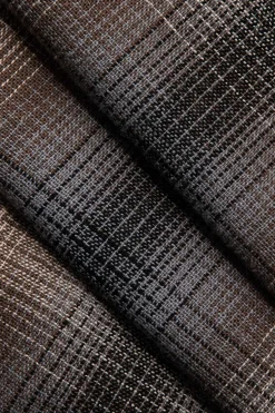 MICAS Pants-Plaid Print Wide Leg Trousers BROWN