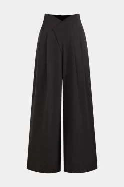 MICAS Pants-Pleated Asymmetrical Wide Leg Trousers