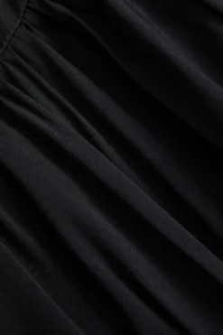 MICAS Skirts-Pleated Button Puff Mini Skirt BLACK