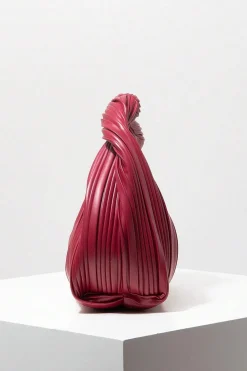 MICAS Bags|Accessories-Pleated Handheld Clutch Bag BURGUNDY