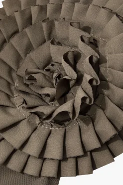 MICAS Mini Dresses-Pleated Mesh Halter Mini Dress KHAKI