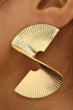 MICAS Earrings|Accessories-Pleated Metal Earrings