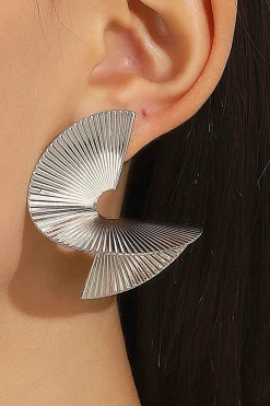 MICAS Earrings|Accessories-Pleated Metal Earrings