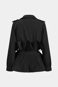 MICAS Outerwear|Outerwear-Pleated Ruffle Tie-Up Jacket