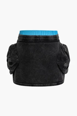 MICAS Skirts-Pocket Drawstring Mini Skirt DARK GRAY