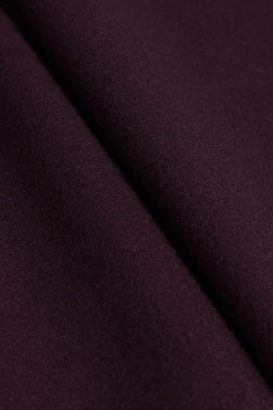 MICAS Outerwear|Outerwear-Pocketed Button Notched Lapel Coat BURGUNDY