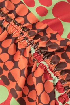 MICAS Swimwear-Polka Dot Bikini With Headscarf And Sarong Set ORANGE