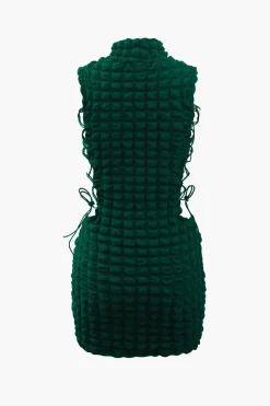 MICAS Mini Dresses-Popcorn Textured Tie Side Mini Dress JADE