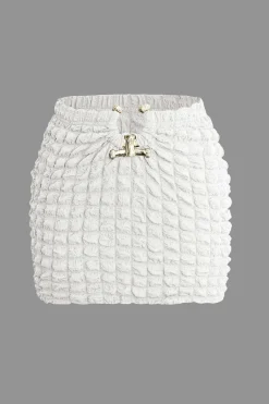 MICAS Skirt Sets|Vacation Sets-Popcorn Textured Tube Top And Mini Skirt Set