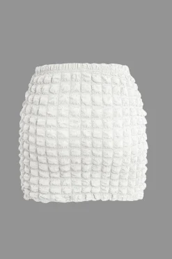 MICAS Skirt Sets|Vacation Sets-Popcorn Textured Tube Top And Mini Skirt Set