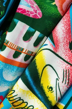 MICAS Skirts-Print Asymmetrical Skirt MULTICOLOR