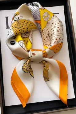 MICAS Accessories-Print Scarf ORANGE