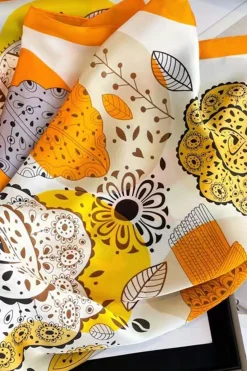 MICAS Accessories-Print Scarf ORANGE