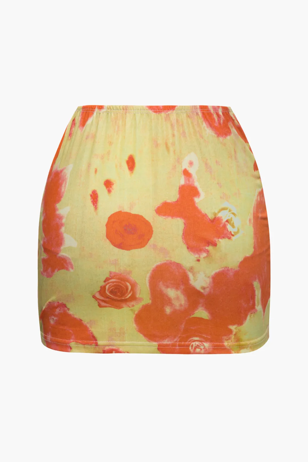 MICAS Skirt Sets|Vacation Sets-Printed Corset Cami Top And Mini Skirt Set YELLOW