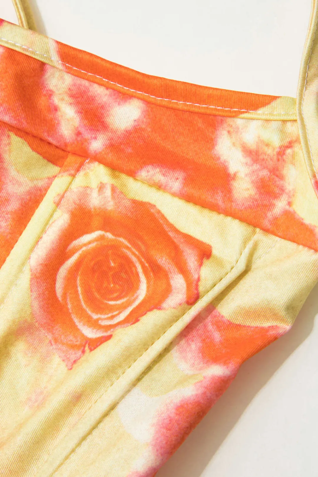 MICAS Skirt Sets|Vacation Sets-Printed Corset Cami Top And Mini Skirt Set YELLOW