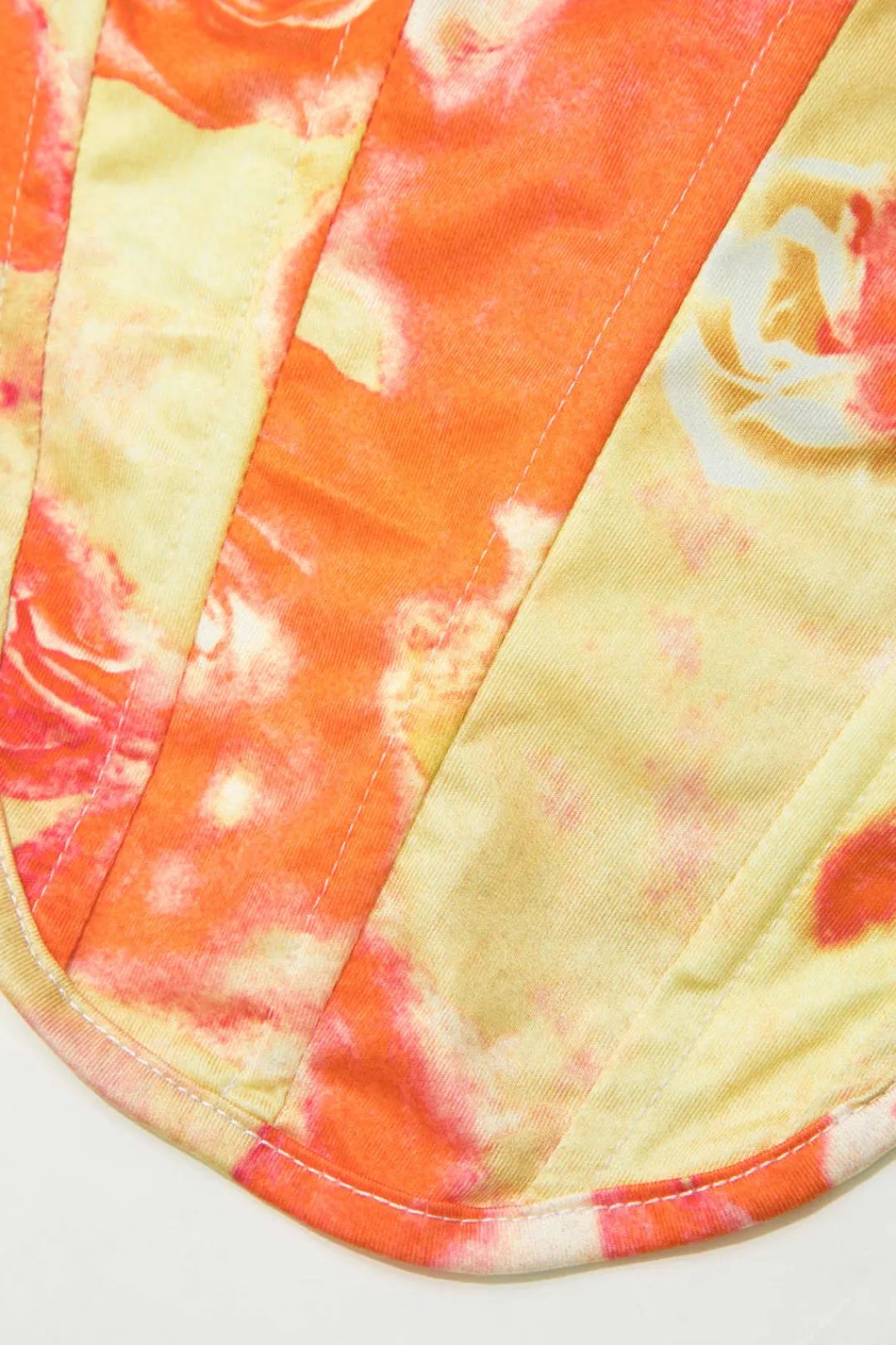 MICAS Skirt Sets|Vacation Sets-Printed Corset Cami Top And Mini Skirt Set YELLOW