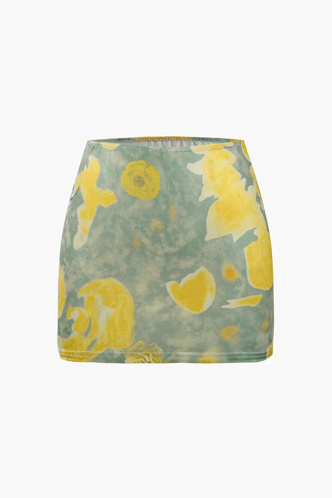 MICAS Skirt Sets|Vacation Sets-Printed Corset Cami Top And Mini Skirt Set YELLOW
