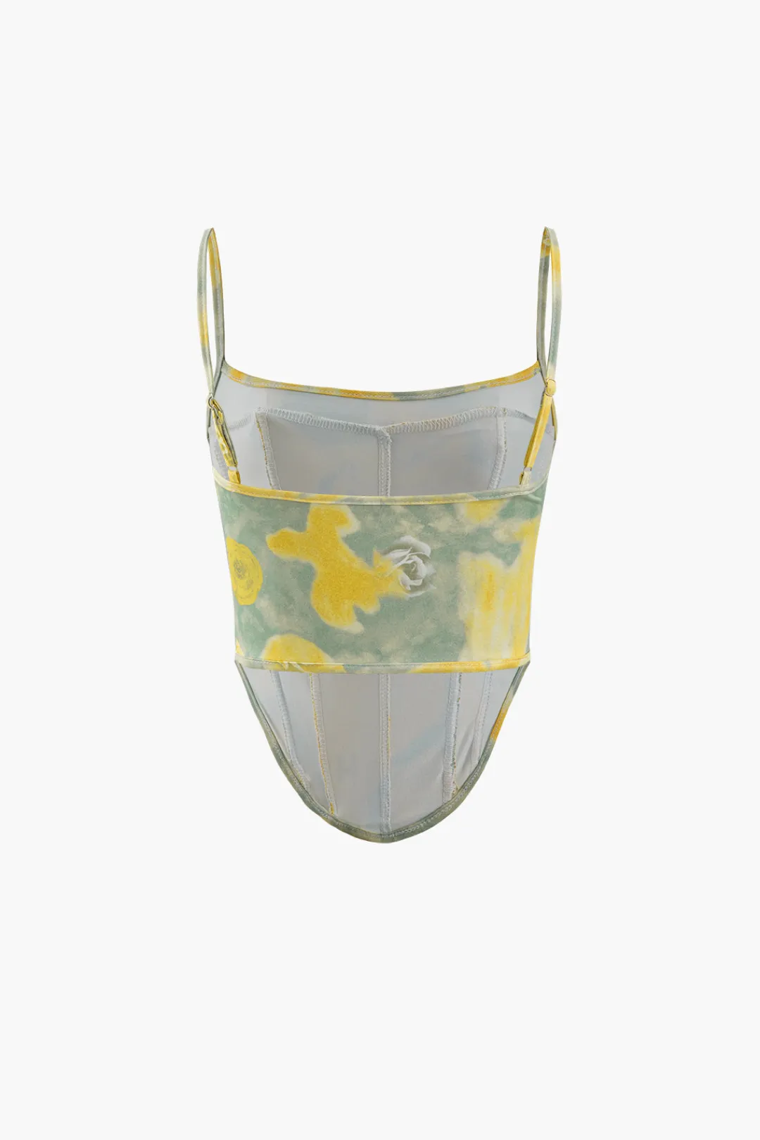 MICAS Skirt Sets|Vacation Sets-Printed Corset Cami Top And Mini Skirt Set YELLOW