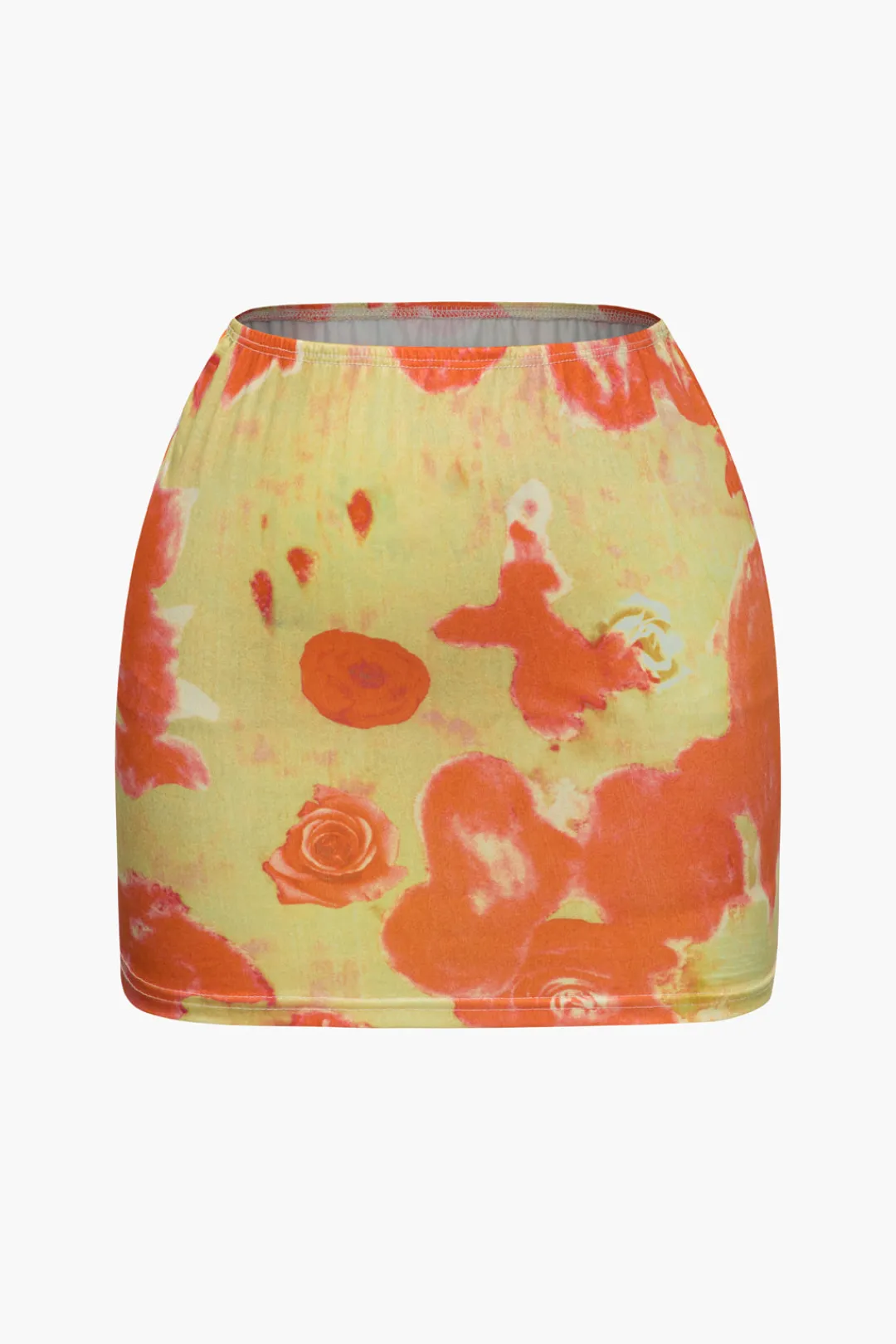 MICAS Skirt Sets|Vacation Sets-Printed Corset Cami Top And Mini Skirt Set YELLOW