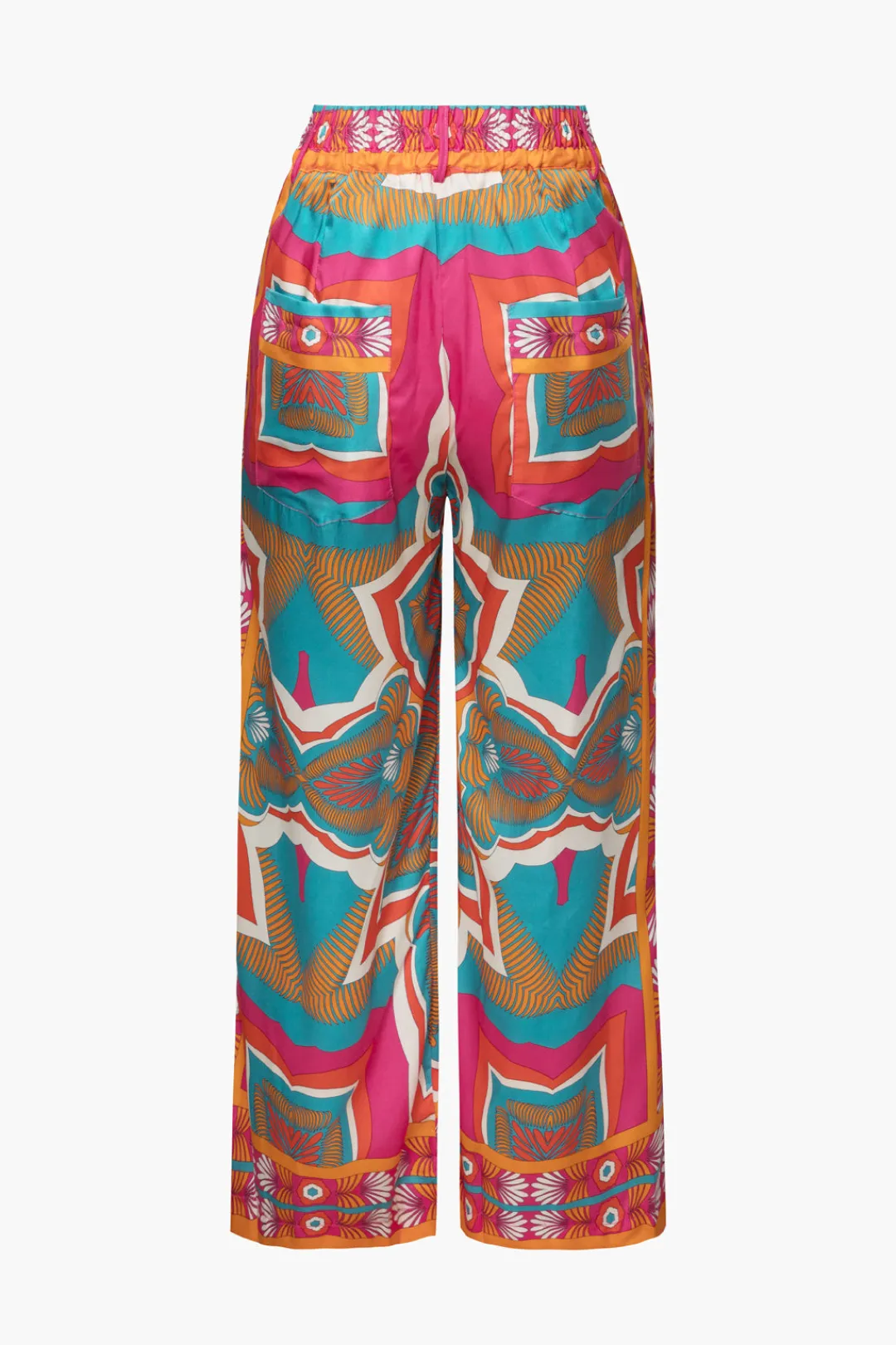 MICAS Pants-Printed High Waisted Wide Leg Pants MULTICOLOR