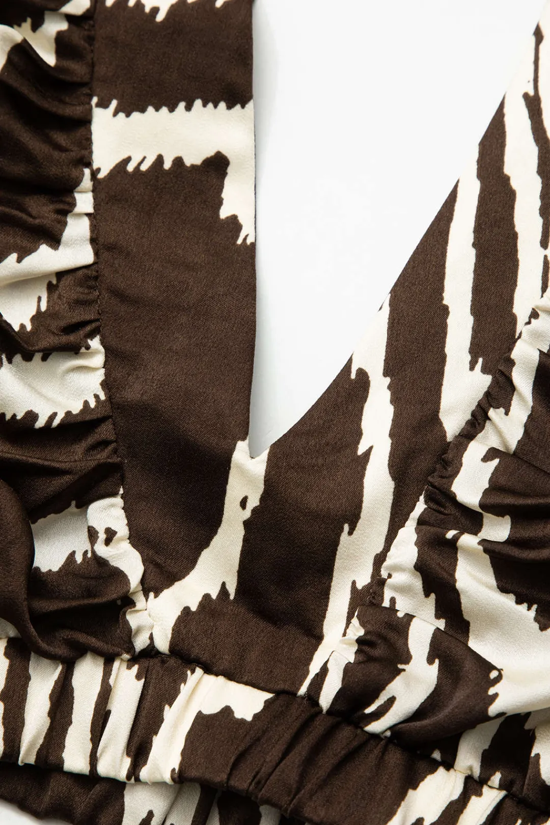 MICAS Long Sleeve Tops|Long Sleeves Tops-Printed V-neck Back Cut Out Crop Blouse MULTICOLOR