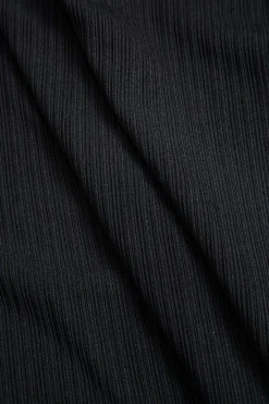 MICAS Long Sleeve Tops|Long Sleeves Tops-Puff Sleeve Patchwork Long-Sleeve Top BLACK