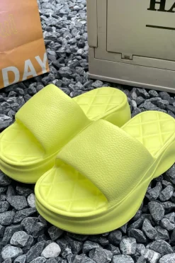 MICAS Shoes|Shoes-Quilted Thick Platform Slide Sandals