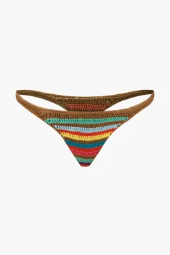 MICAS Swimwear|Vacation Sets-Rainbow Stripe Crochet Bikini Set