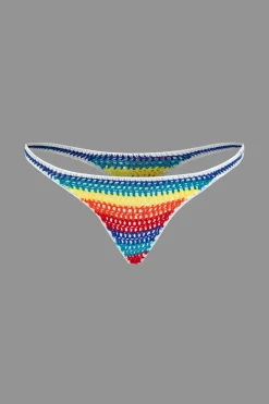 MICAS Swimwear|Vacation Sets-Rainbow Stripe Crochet Bikini Set