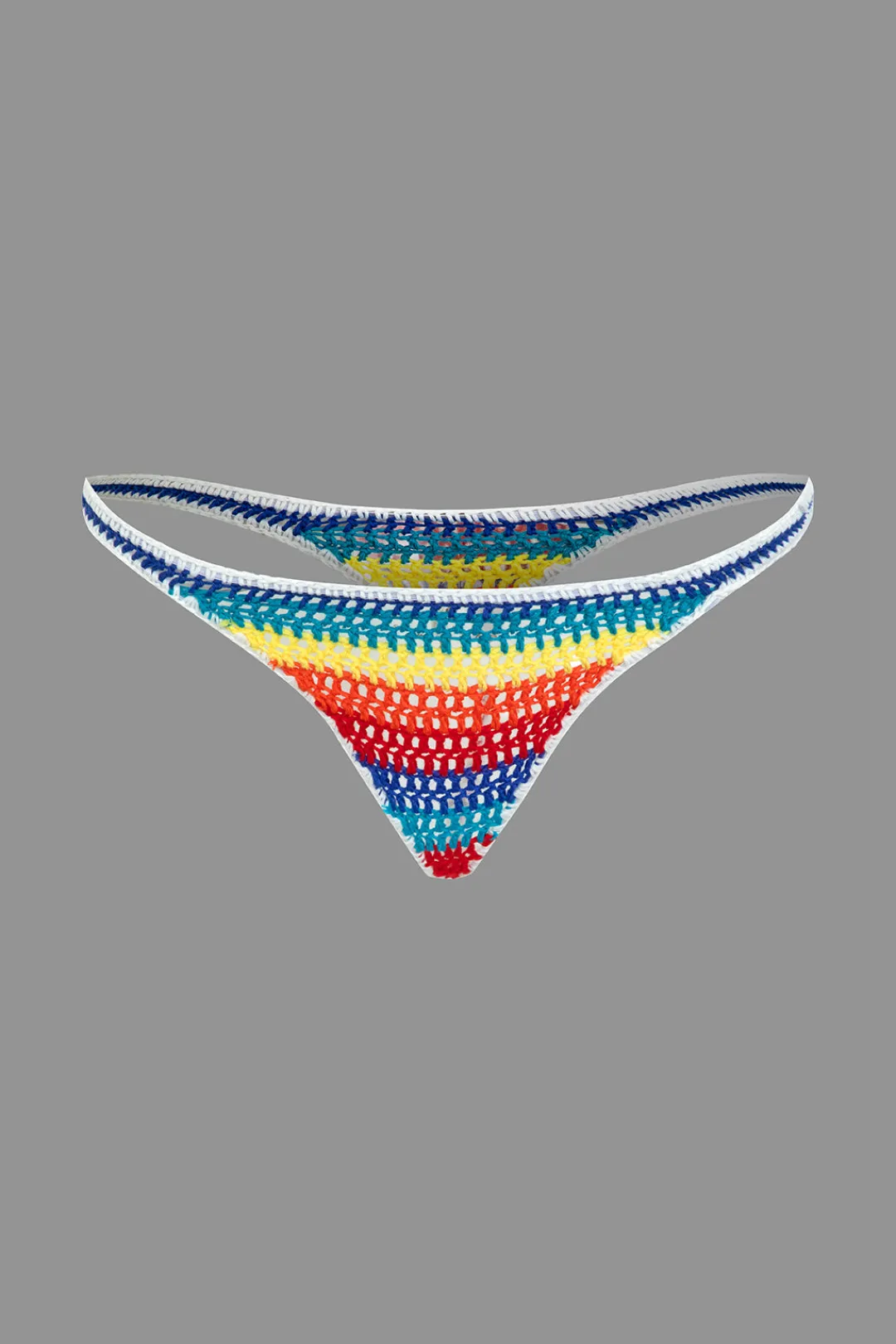 MICAS Swimwear|Vacation Sets-Rainbow Stripe Crochet Bikini Set