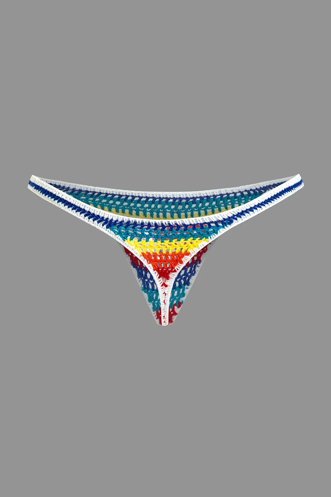 MICAS Swimwear|Vacation Sets-Rainbow Stripe Crochet Bikini Set