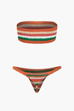 MICAS Swimwear|Vacation Sets-Rainbow Stripe Crochet Bikini Set