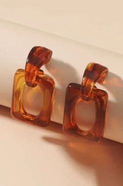 MICAS Earrings|Accessories-Retro Amber Earrings CHOCOLATE