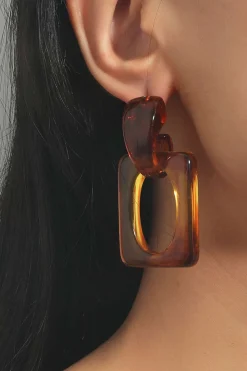MICAS Earrings|Accessories-Retro Amber Earrings CHOCOLATE